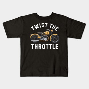 Twist the Throttle Vintage Bike Kids T-Shirt